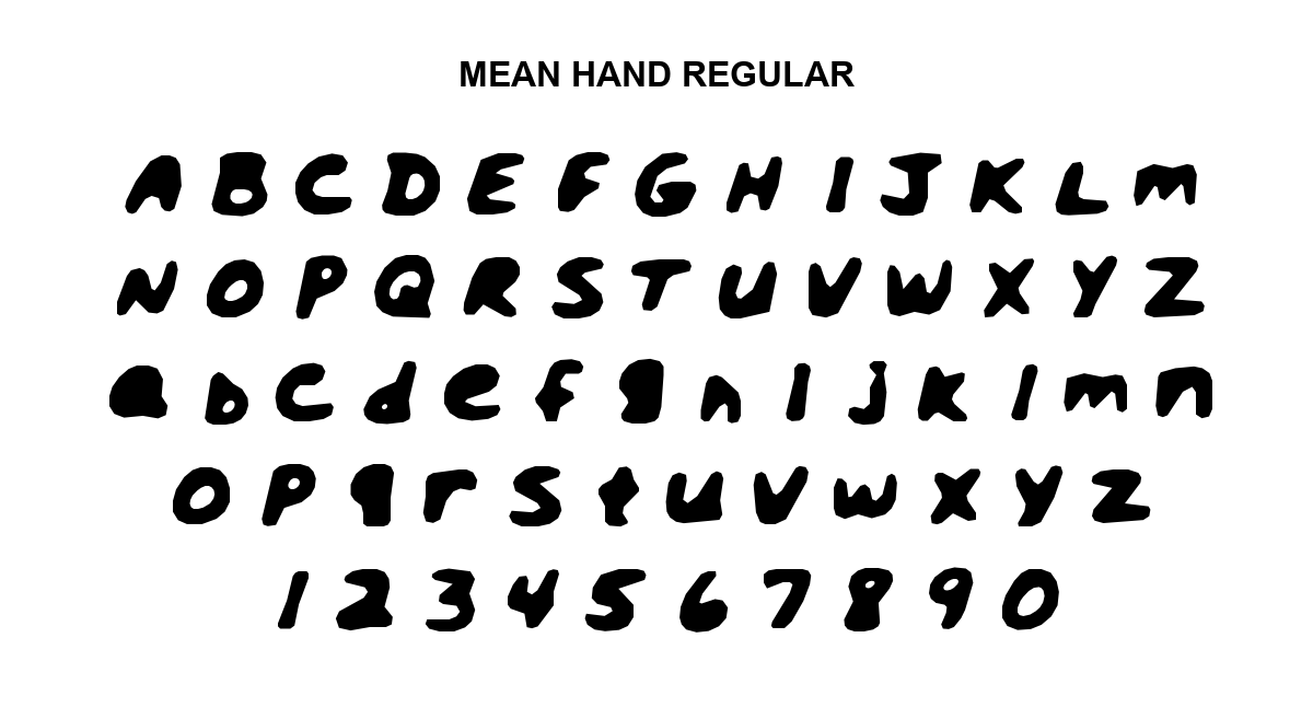 mean hand regular · 400 specimen